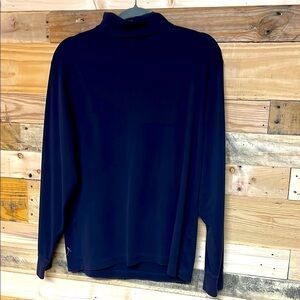 Lands’ End Size Medium Navy Long Sleeve Soft and Stretchy Turtleneck T-Shirt